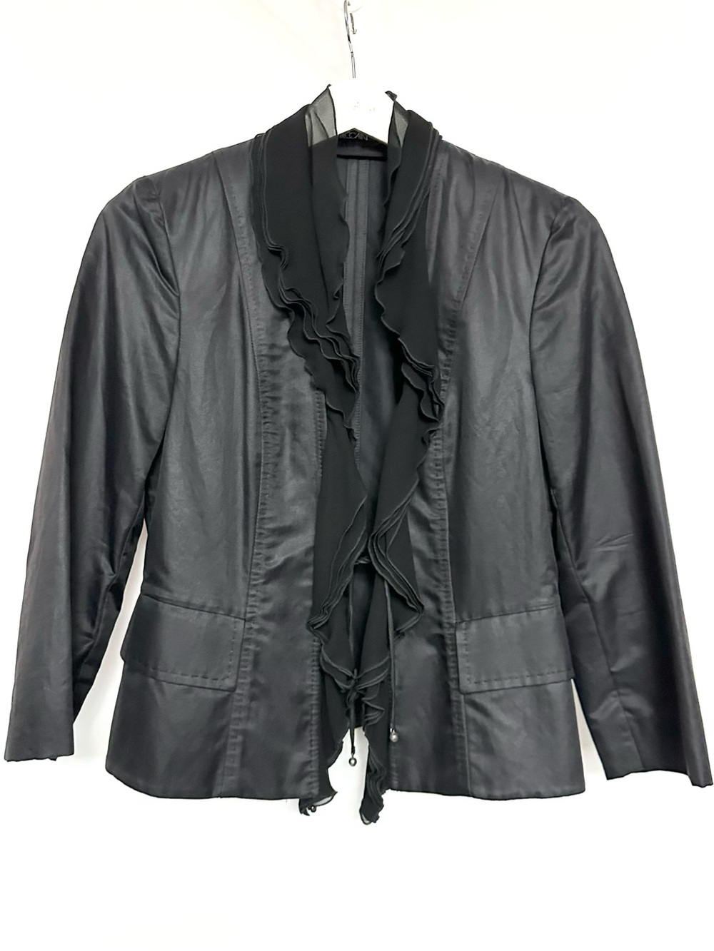 ✨💲🔻 MARC CAIN ruffle cotton+silk blend blazer